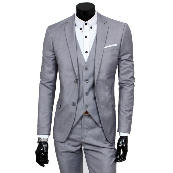 business casual bridesmaid wedding suit three-piece groom 2 side cut