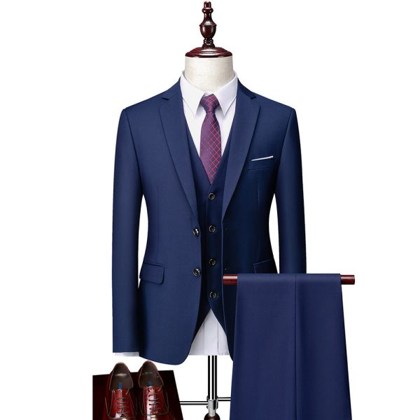 3pc slim casual groom dress suit