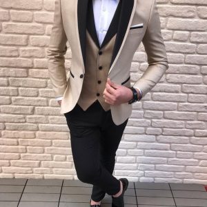 Suit suit men's three-piece dress wedding dress men's suit set decoration Korean version of the new dress