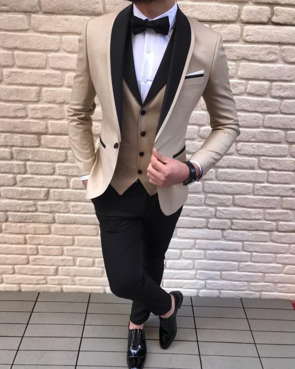 Suit suit men's three-piece dress wedding dress men's suit set decoration Korean version of the new dress