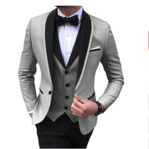 Suit suit men's three-piece dress wedding dress men's suit set decoration Korean version of the new dress