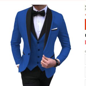 Suit suit men's three-piece dress wedding dress men's suit set decoration Korean version of the new dress