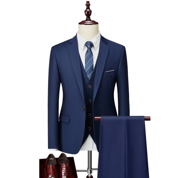 3pc slim casual groom dress suit