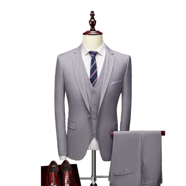 3pc slim casual groom dress suit