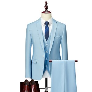 3pc slim casual groom dress suit