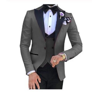 Korean Syle men's three-piece wedding ceremony suit