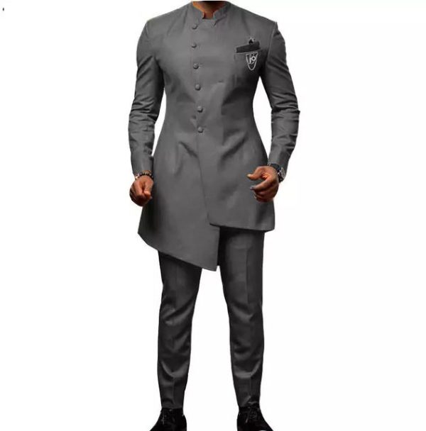 two-piece African business casual Women Men suit