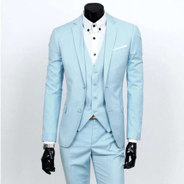 business casual bridesmaid wedding suit three-piece groom 2 side cut