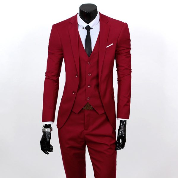 business casual bridesmaid wedding suit three-piece groom 2 side cut