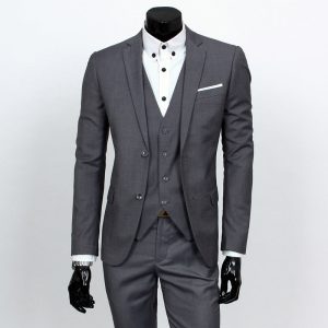 business casual bridesmaid wedding suit three-piece groom 2 side cut