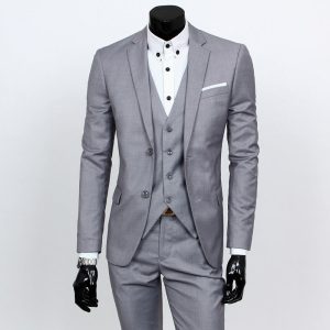 business casual bridesmaid wedding suit three-piece groom 2 side cut