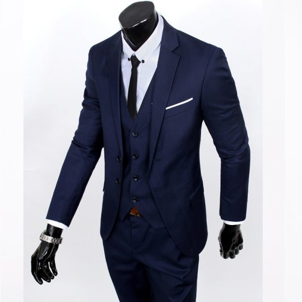 business casual bridesmaid wedding suit three-piece groom 2 side cut