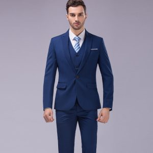 3pc slim casual groom dress suit