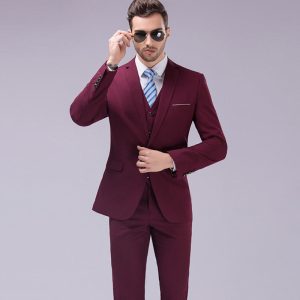 3pc slim casual groom dress suit