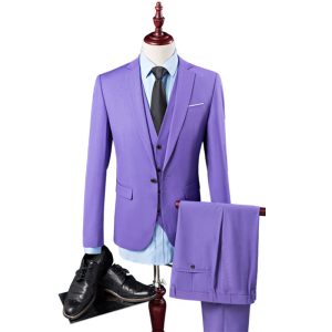 3pc slim casual groom dress suit