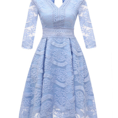 V-neck Short Lace Dress 580124645790