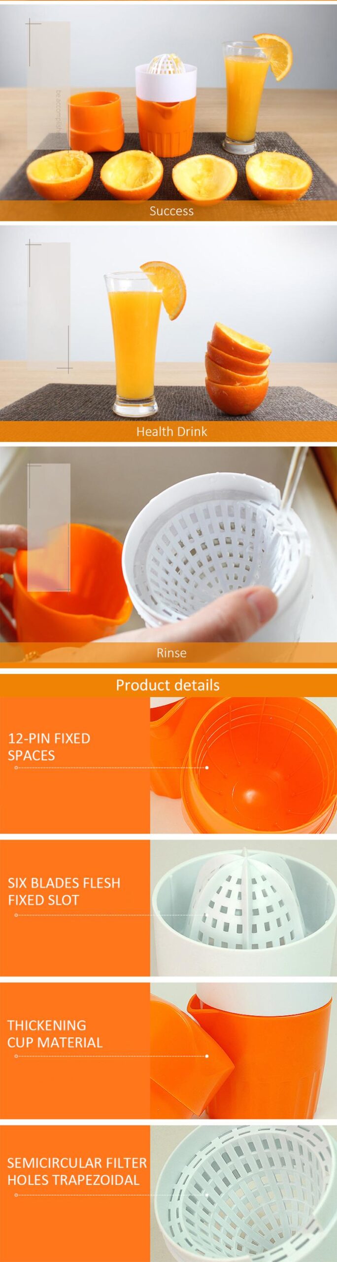 Portable manual fruit juicer citrus juicer hand press manual orange juicer